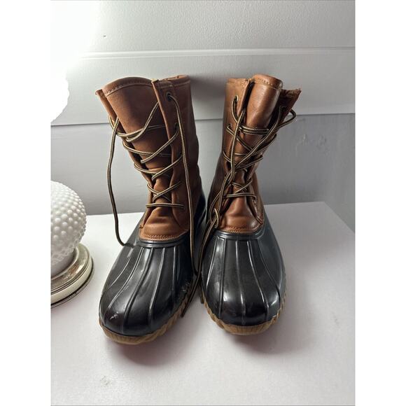 The Original Duck Boot Women's Size 8.5 Sporto Arianna Brown Tan Rain Boots - Picture 2 of 9